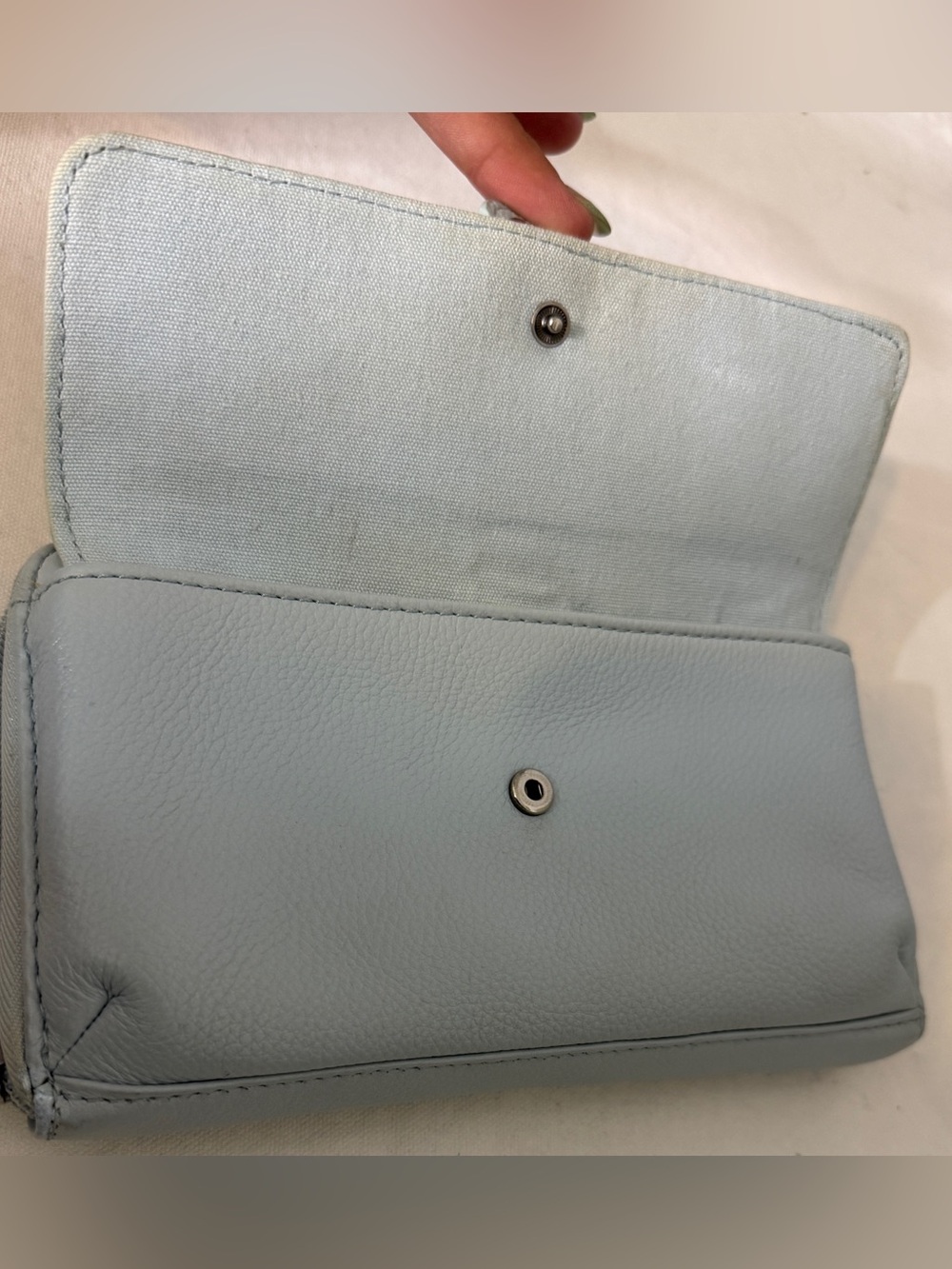 The Sak Light Blue Shoulder Bag Wristlet Wallet with Replacement Strap - Picture 14 of 16